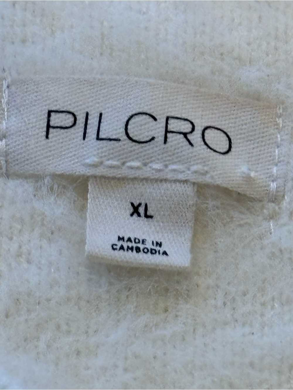 Pilcro Anthropologie Ivory Fuzzy Short Sleeve Sweater Top XL - Picture 4 of 10
